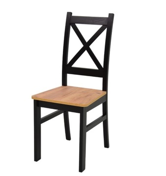LOFTOWE KRZESŁO KRZYŻAK CRAFT CZARNY x4