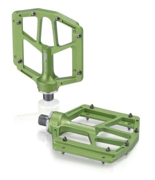 Pedały platformowe XLC PD-M14 zielone piny MTB ATB DIRT PEDAŁY ZJAZDOWE