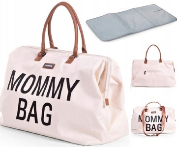 MOMMY BAG ДЕТСКАЯ СУМКА БОЛЬШОЙ ВМЕСТИМОСТИ кремовая + пеленальный столик