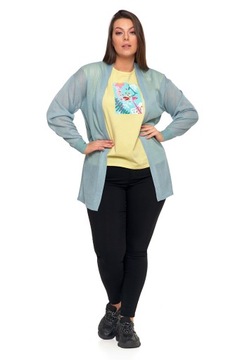 ЖЕНСКИЙ ЛЕГКИЙ ВИСКОЗНЫЙ КАРДИГАН БАЗОВЫЙ ЗЕЛЕНЫЙ С ДЛИННЫМ РУКАВОМ MORAJ 2XL/3XL