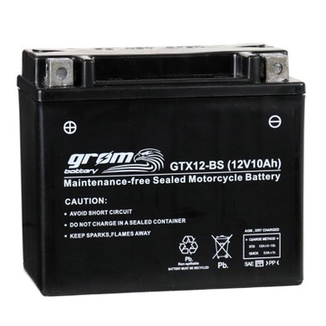 AKUMULATOR GROM GTX12-BS MTX12-BS YTX12-BS BTX12-BS 12V 10Ah 180A KATOWICE