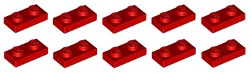 LEGO płytka 1x2 czerwona 10szt. 3023 NOWA