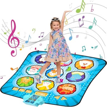 МУЗЫКАЛЬНЫЙ ТАНЦЕВАЛЬНЫЙ КОВРИК ДЛЯ ДЕТЕЙ С ПОДСВЕТКОЙ 4 РЕЖИМА ИГРЫ СВЕТОДИОДНЫХ СВЕТОДИОДОВ