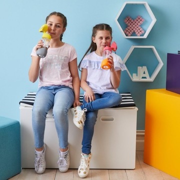 B.box Bidon dla dziecka - butelka na wodę ze słomką tritan 450 ml Emerald