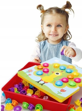 Развивающий пазл Монтессори с пуговицами для детей, 58 деталей PL