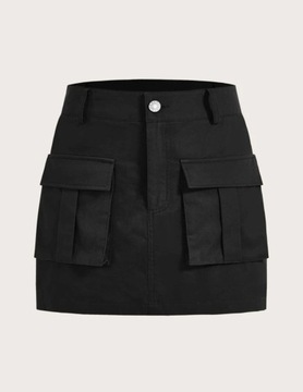 NK109 Czarna Spódnica Mini Cargo SHEIN r. L