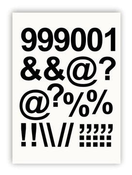 Czarny Alfabet i Cyfry 50mm samoprzylepne literki