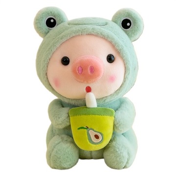 MASKOTKA PLUSZAK PRZYTULANKA BUBBLE TEA ŚWINKA ŻABKA AWOKADO FUTERKO 22 cm
