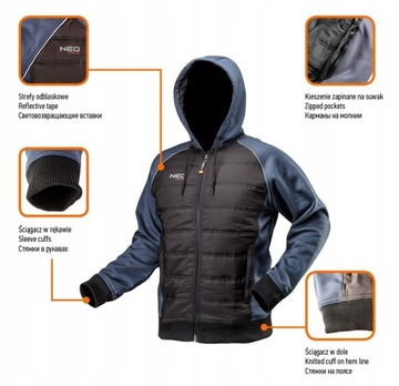 УТЕПЛЕННАЯ РАБОЧАЯ ТОЛСТОВКА С КАПЮШОНОМ NEO 81-556 L