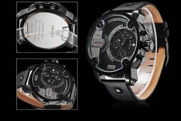 Мужские часы WEIDE, аналоговый ремешок, кожаный ремешок, указатель даты