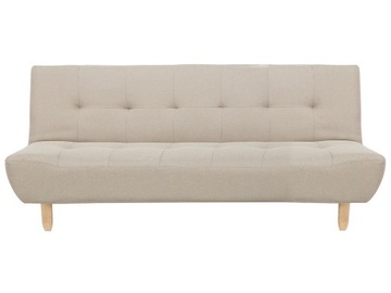 Sofa rozkładana funkcja spania beżowa