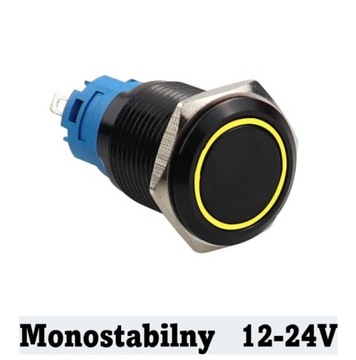 Przycisk przełącznik 16mm stalowy dioda LED 12V mo