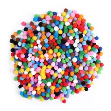 Colorful Pom Ball Flocking Plush
