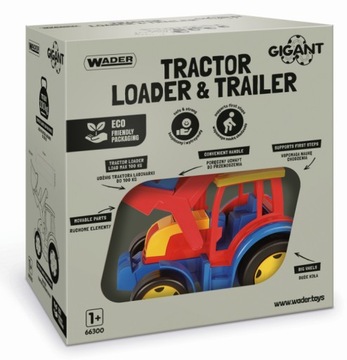 Трактор-гигант с ковшом и прицепом WADER 66300