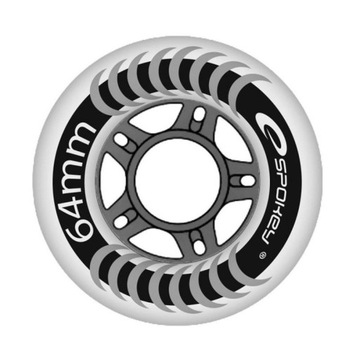 Kółka do łyżworolek Spokey PU 64 mm białe