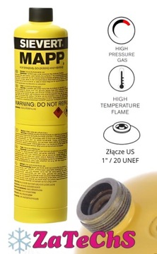 MAPP GAS SIEVERT GAZ 1'' BUTLA 400g NABÓJ ZASOBNIK jak EXPRESS ROTHENBERGER