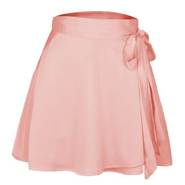 Wrap Solid Satin Mini Skirt (damska) Ruffle Vin
