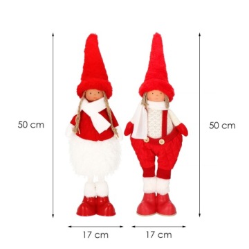 CHRISTMAS DOLLS SET STANDING 50cm UNDER THE CHRISTMAS TREE FIGURES DECORATION 2pcs.