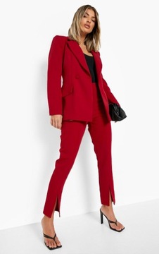 BOOHOO SPODNIE BORDOWE ELEGANCKIE ZAMEK 38 1EJC