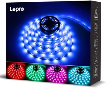 Taśma LED 5 m RGB, 5050 SMD 150 diod LED, 12 V pilot