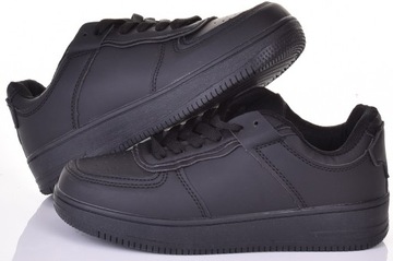 BUTY SPORTOWE DAMSKIE SKÓRZANE CZARNE FORCE
