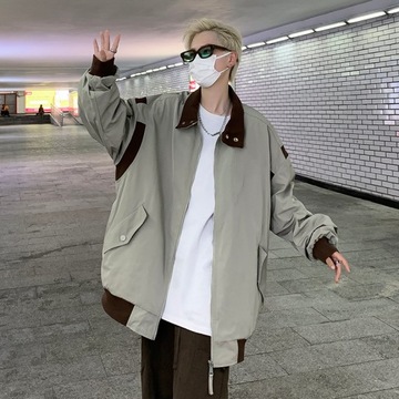 Autumn New American Style Bomber Jackets Men Baggy