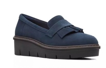 CLARKS DAMSKIE MOKASYNY SKÓRZANE GRANATOWE 39 ŻGA