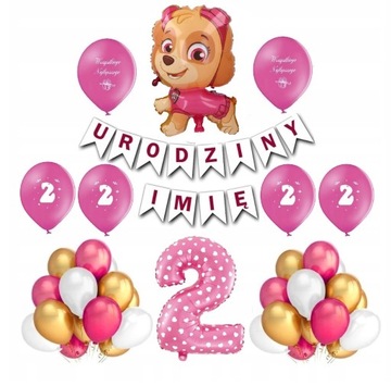 Zestaw Balony Skye Psi Patrol 2 Drugie Urodziny