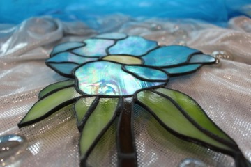 Цветок Тиффани Витраж Голубой