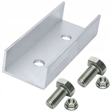 ŁĄCZNIK x1 DO SZYN PROFILI PV 40x40 + ŚRUBA M10 x2 + NAKRĘTKA M10 x2