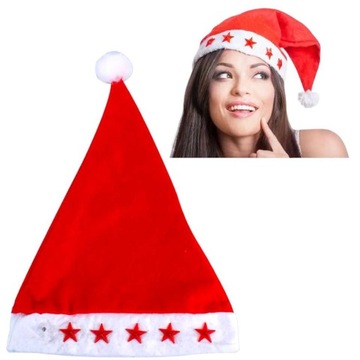 САНТА ШЛЯПА ВЫХОД СВЕТЯЩИЕСЯ РОЖДЕСТВЕНСКИЕ ЗВЕЗДЫ СВЕТОДИОД