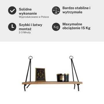 Полки подвесные на веревках LOFT RUSTIC INDUSTRIAL