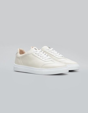 Sportowe buty sznurowane męskie F500 białe skórzane F500 42