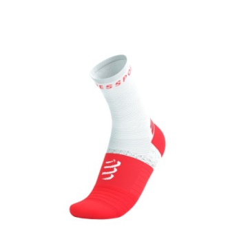 Носки для бега COMPRESSPORT PRO MARATHON SOCKS V2.0 флуоресцентно-красный/белый T2