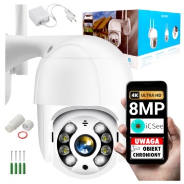 Otočná Venkovní Ip Kamera WiFi Zoom 5X 8MPx