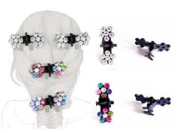 ZESTAW SPINEK DLA DZIECI 4SZTUKI MINI SPINKI KRYSZTAŁKI KWIATUSZKA