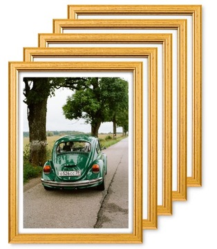 Набор из 5 шт. Золотые рамки для фотографий на диплом 21х30см А4.