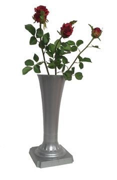 Wazon duży srebrny 45 cm wytrzymały wysoki flakon