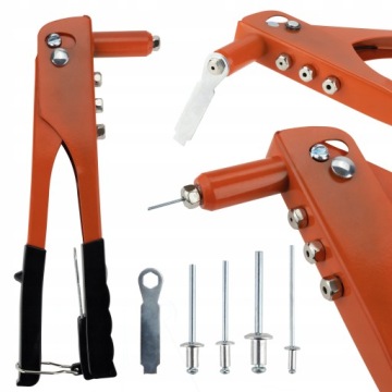 РУЧНОЙ ЗАКЛЕПОЧНИК ДЛЯ ЗАКЛЕПОК, 4 КОНЦА, ЦЕЛЬНЫЕ ЗАКЛЕПКИ