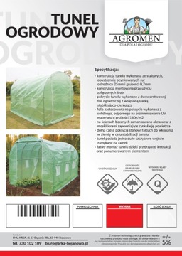 Tunel Foliowy Ogrodowy Szklarnia 6x3m 18m2