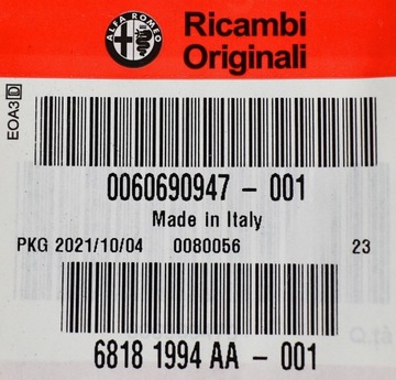OE ALFA ROMEO ZNAK NÁPIS GT VÍKO KUFRU ZADNÍ ORIGINÁLNÍ