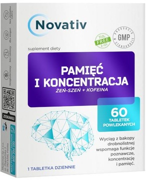 Novativ Pamięć i koncentracja 60 tabl. powlekanych