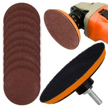 ШЛИФОВАЛЬНЫЕ ДИСКИ 125 мм + ДИСК для шлифовальной бумаги, шлифовальная липучка P40 P60 P80