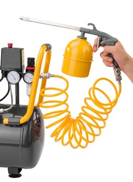 НАБОР ПНЕВМАТИЧЕСКИХ ПОКРАСОЧНЫХ ИНСТРУМЕНТОВ ДЛЯ КОМПРЕССОРА, ШЛАНГОВЫЙ ПИСТОЛЕТ, 18 ЭЛЕМЕНТОВ.