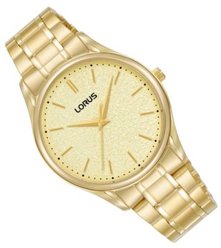 Klasyczny złoty zegarek damski na bransolecie Lorus RG220WX9 +GRAWER