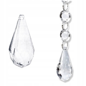 Подвеска-капля из хрусталя, акрил, диаметр 51мм, большая, 5 шт.