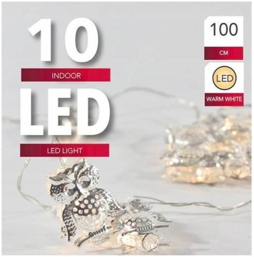 LAMPKI LED CHOINKOWE NA BATERIE OZDOBA SOWA