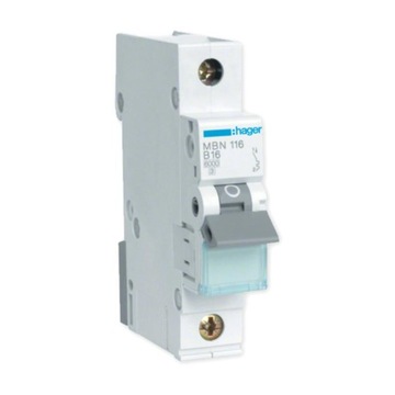 HAGER WYŁĄCZNIK NADPRĄDOWY 1P B 16A 6kA AC MBN116E