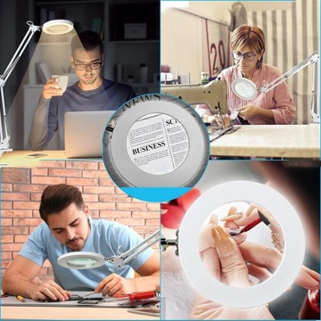 Светодиодная настольная лампа-лупа, увеличительное стекло Kreślarska, 10 уровней яркости