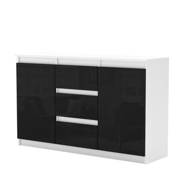 Komoda AGA 120CM BIAŁA/ANTRACYT Pojemna Szafka 3 Szuflady MIX KOLORÓW
